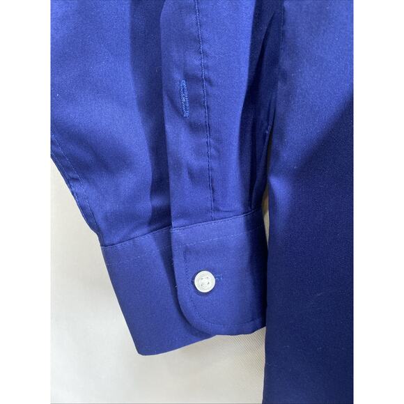 Chaps Wrinkle Free Stretch Blue Button Long Sleeve Shirt Men’s 15 32/33 42” - Picture 4 of 7